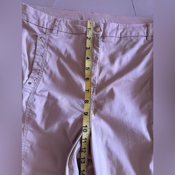 Chicos Women Pants 2 M Green Cropped Stretch Capri Elastic Waist Casual Straight - Picture 3 of 13